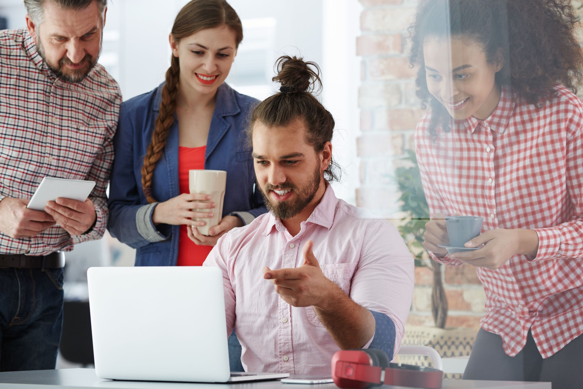 Workers of advertising agency